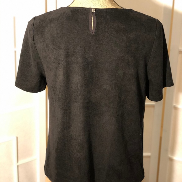 Skies are Blue- Stitch Fix Suede Fringe Top - Picture 3 of 5